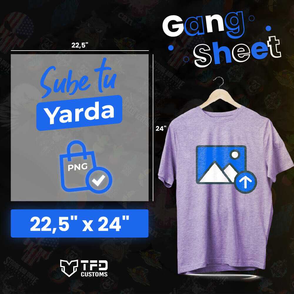 22.5″ x 24″ Sube tu DTF Gang Sheet