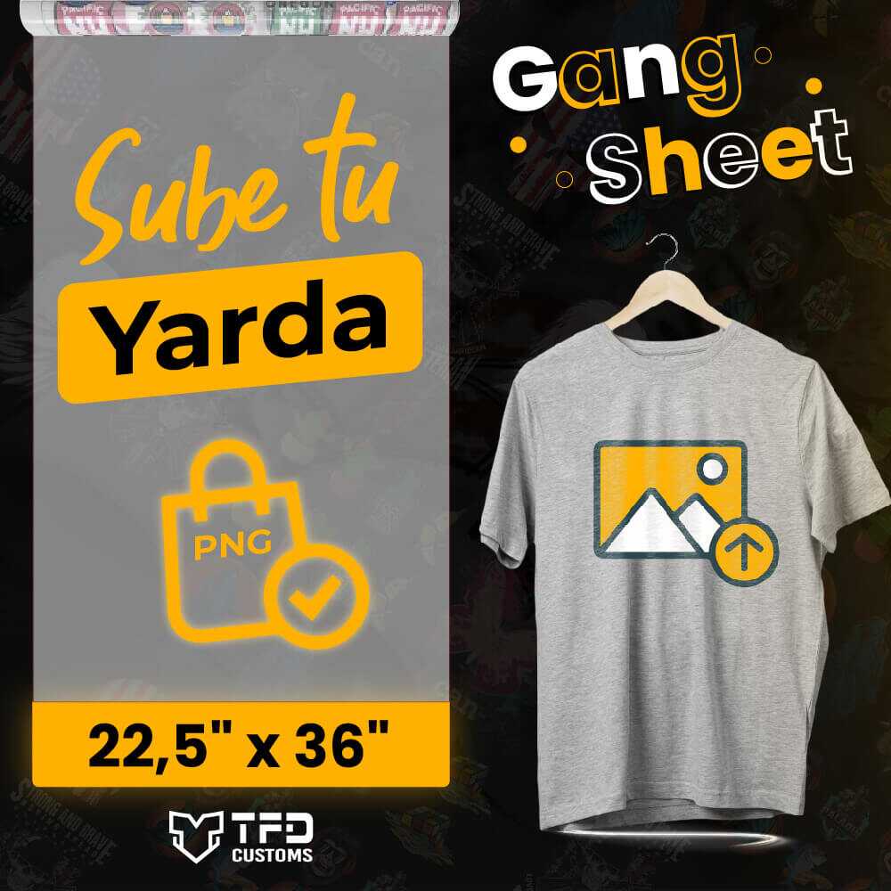 22.5″ x 36″ Sube tu DTF Gang Sheet