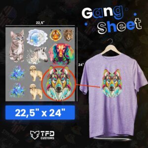 22.5″ x 24″ Custom DTF Gang Sheet