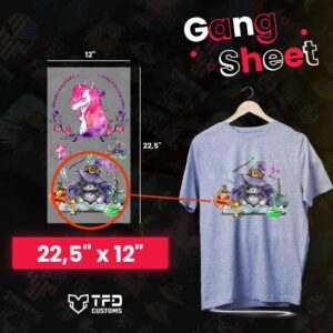 22.5″ x 12″ Custom DTF Gang Sheet